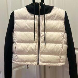 P.E Nation Black and Cream Puffer Jacket